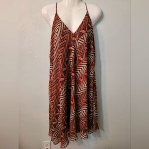 Calvin Klein Beautiful asymmetrical pattern halter dress